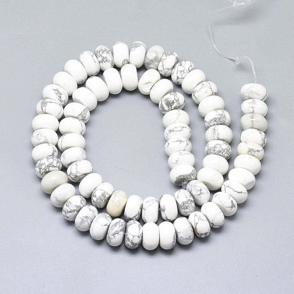 10X6MM Natural Howlite Rondelle Beads 15.3' Strand