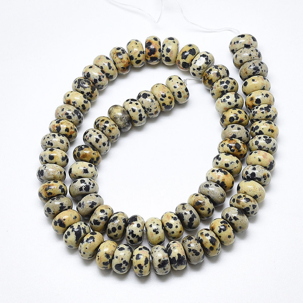 10X6MM Natural Dalmation Jasper Rondelle Beads 15.3' Strand