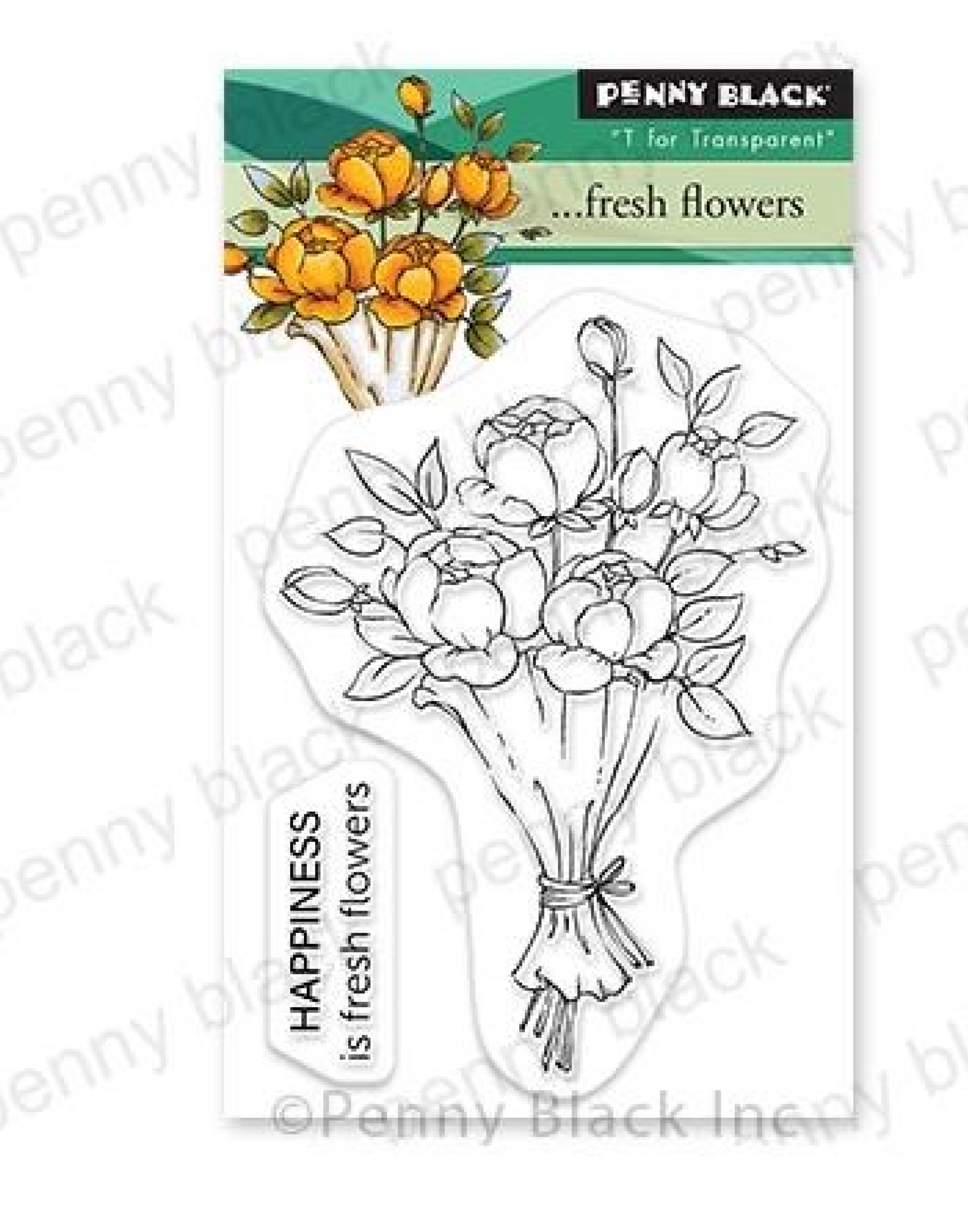 Penny Black Clear Stamps 3"x4"Fresh Flowers
