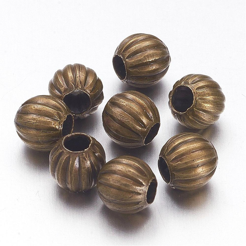 8mm Iron Corrugated Spacer Beads, Round, Antique Bronze 50pcs