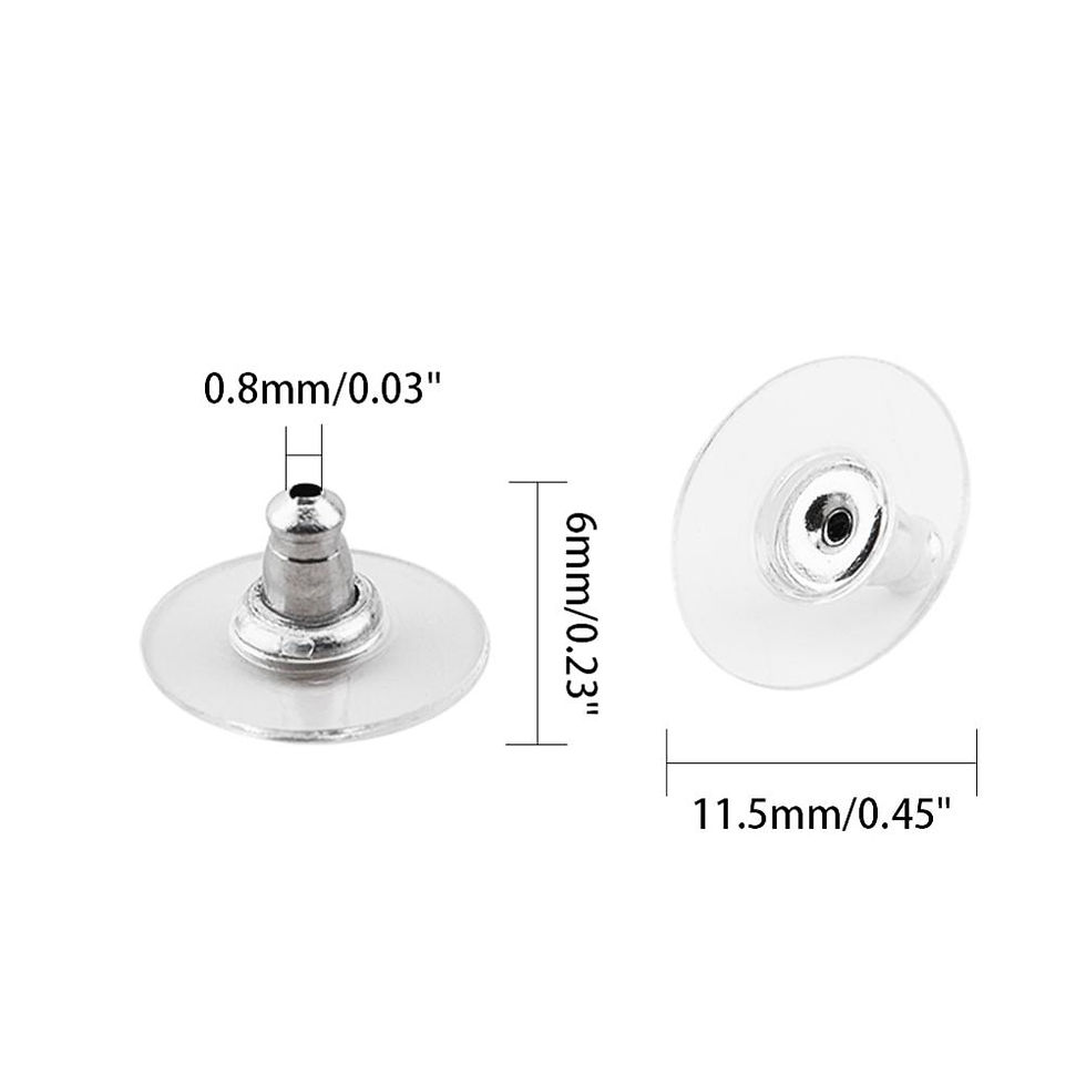 Thumbnail: Stainless Steel Earring  Backs fit 0.8mm Pin 20pcs