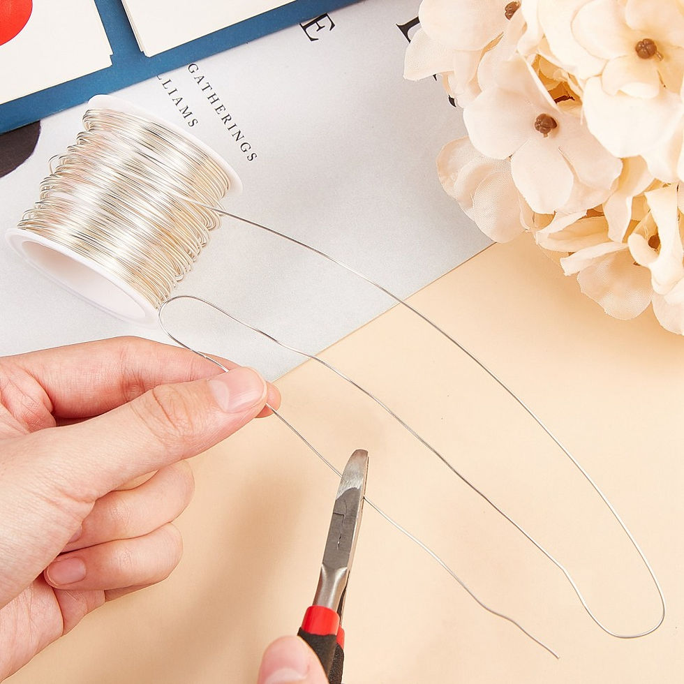 Thumbnail: Copper Beading Wire Lond Lasting Silver Plated 0.8mm 8m Roll