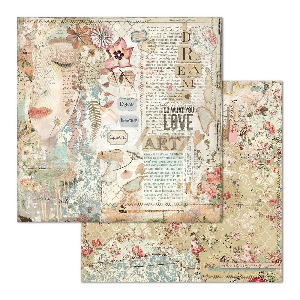 Love Art Face Stamperia Double Sided 12" x12" Paper   1