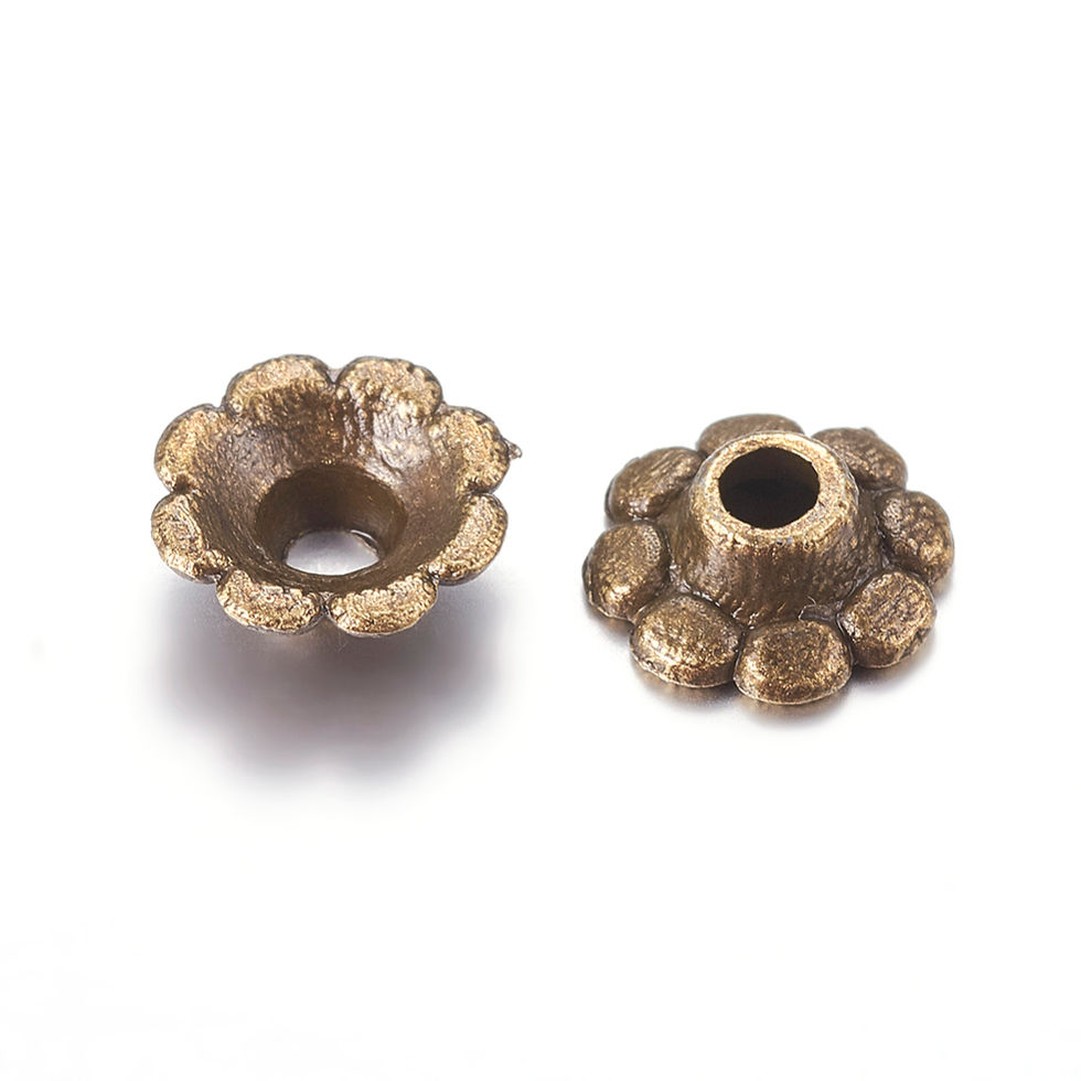 Tibetan Style Alloy Multi Petal Bead Caps Antique Bronze 8x3mm 50pcs