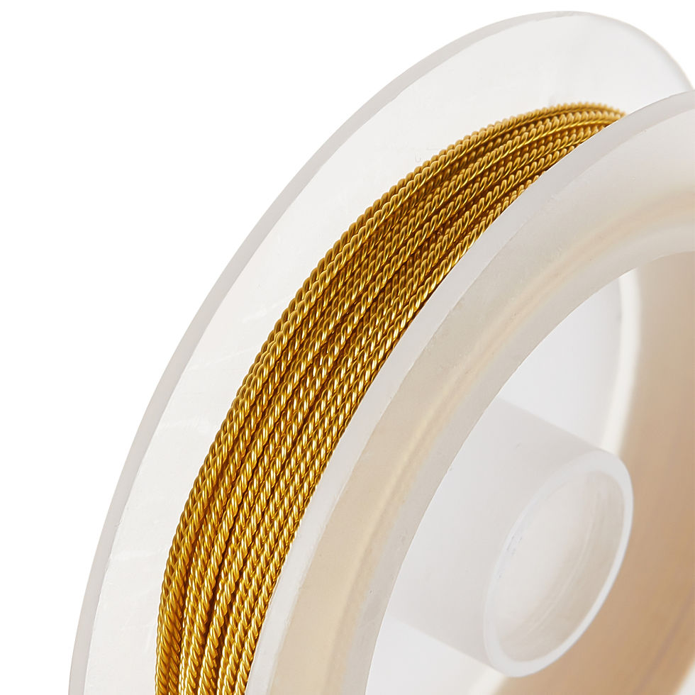 Thumbnail: 20-Gauge 3 Strands Copper Craft Wire, Long-Lasting Plated, Golden 10M