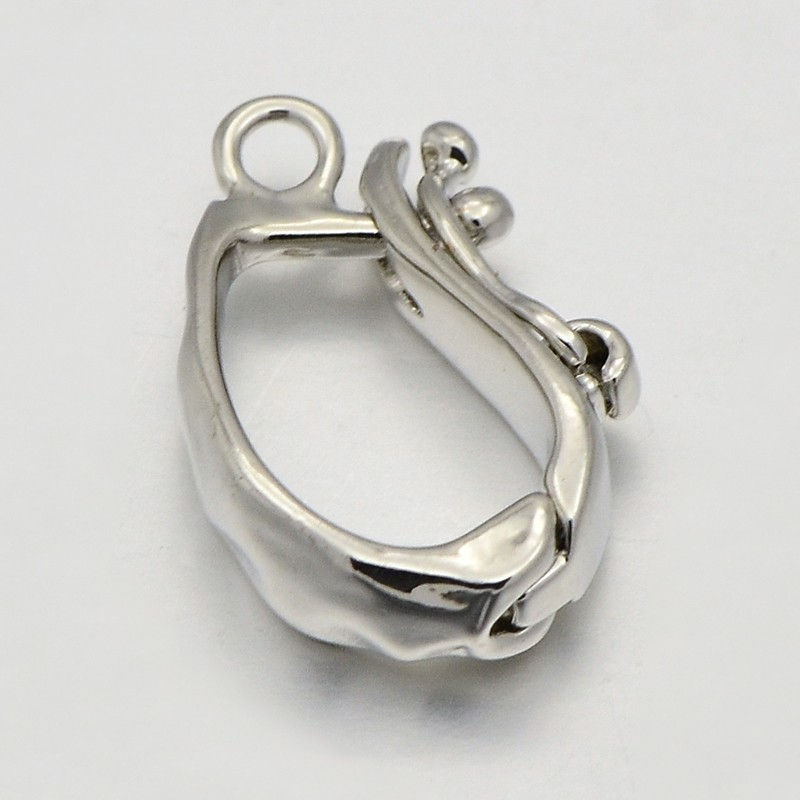 Platinum Silver Brass Pendant Bails, 19X13Mmm 5pcs