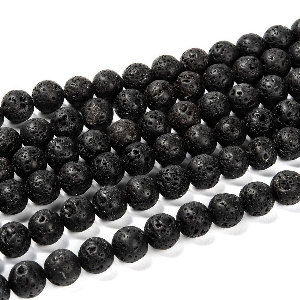 Thumbnail: 10MM Natural Lava Bead 15.7" strand
