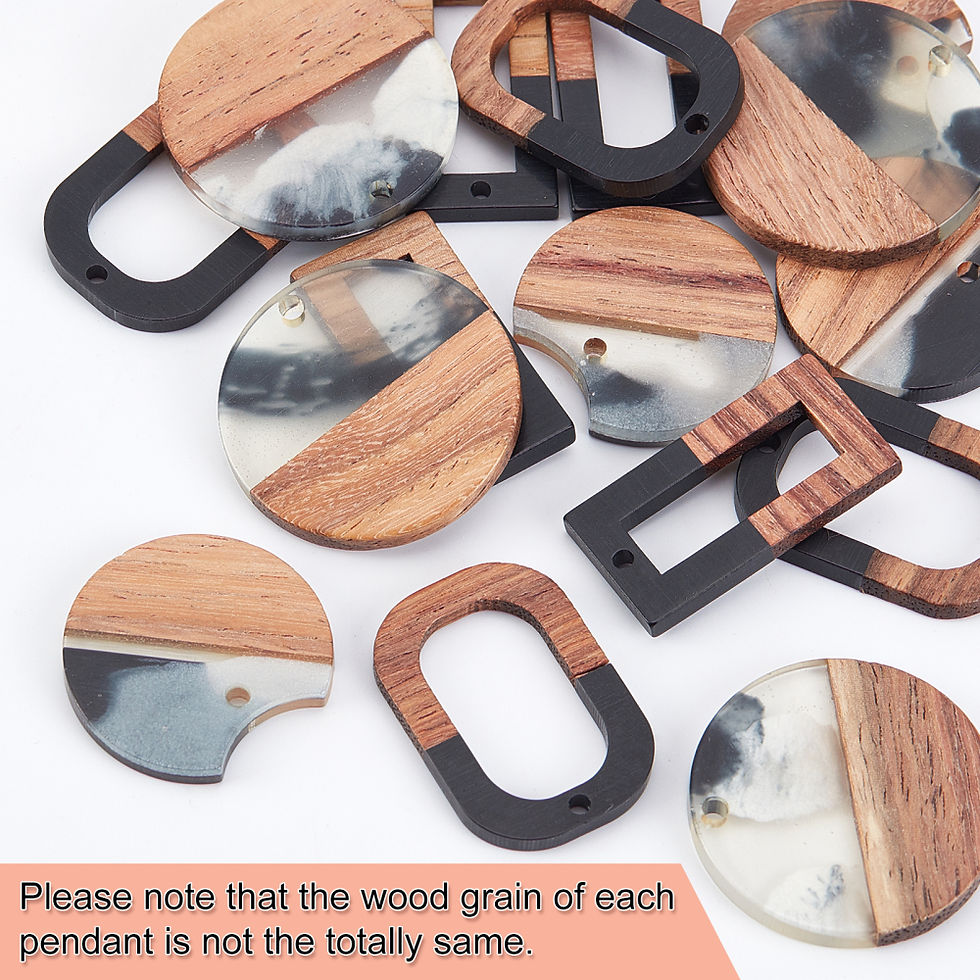 Thumbnail: Resin & Walnut Wood Pendant Dangle Earring Making Kits,