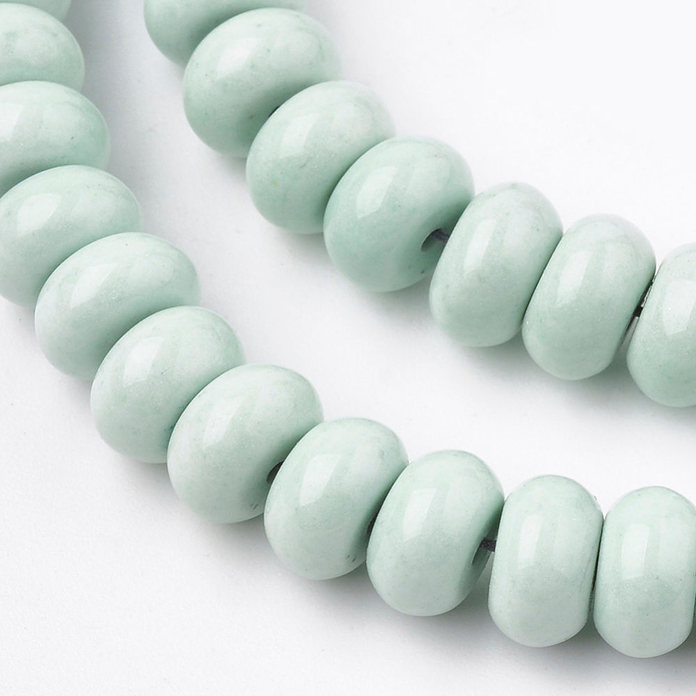 8X4MM Natural Light Cyan Agate Rondelle Beads 15.7' Strand