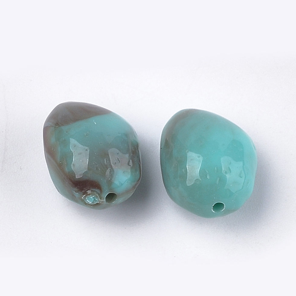 Thumbnail: Imitation Gemstone Acrylic Turquoise Nugget Beads 50pcs