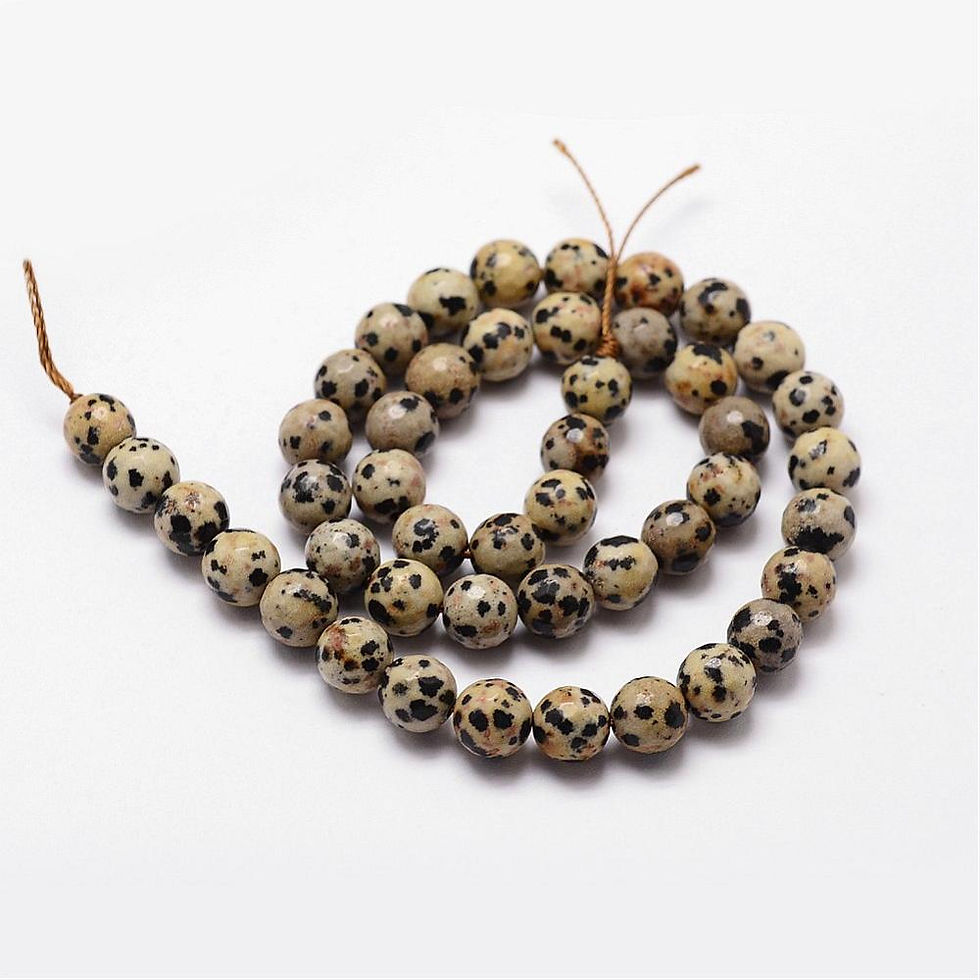 Thumbnail: 8MM Dalmation Jasper Round Gemstone Beads.