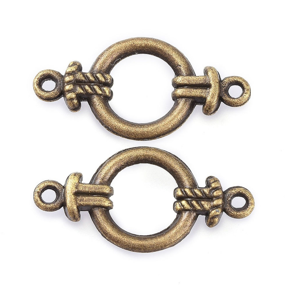 13x25mm Tibetan Style Alloy Links Ring Antique Bronze 17pcs