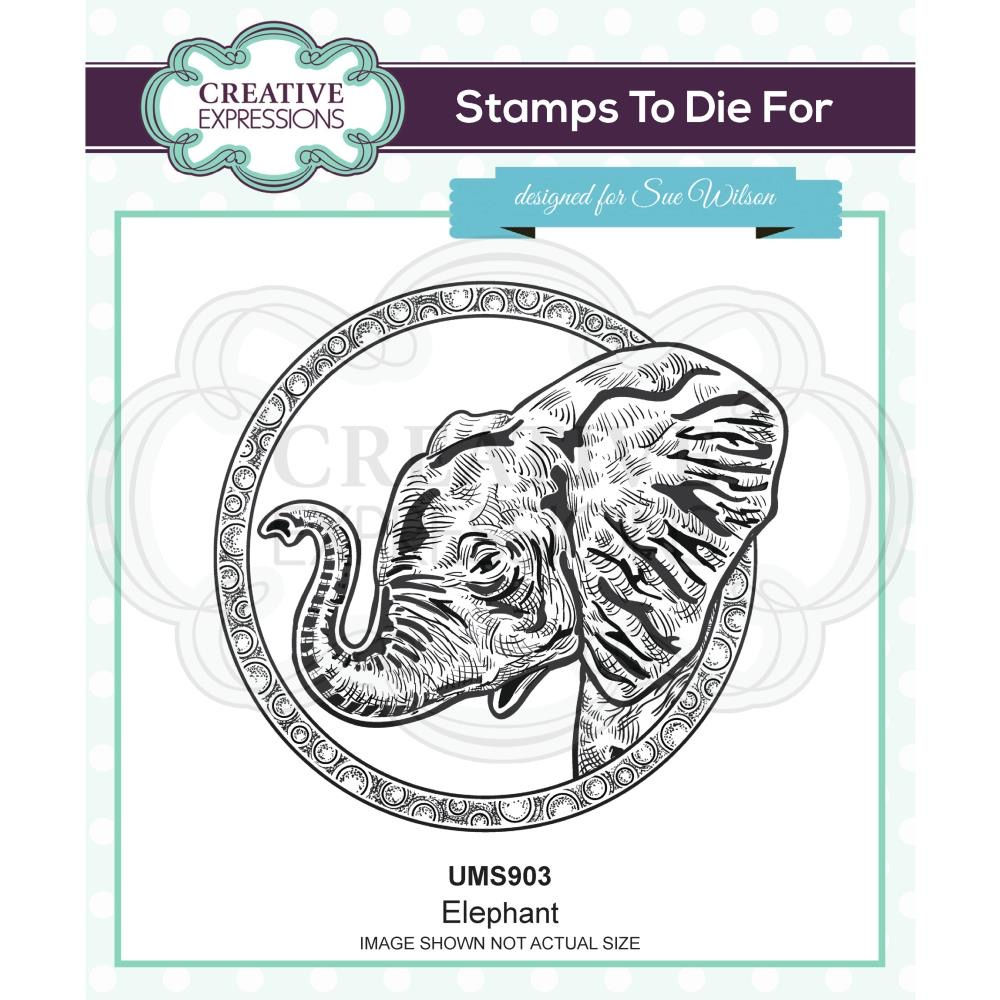 Creative Expressions Rubber Elephant Stamp By Sue Wilson