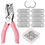 Thumbnail: Manual Hole Punch Plier & 20pcs Iron Loose Leaf Book Binder, Hinged Rings Platin