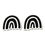 Thumbnail: 33X26.5mm Opaque Acrylic Black & White Rainbow Pendants, Earring Pendants 4pcs