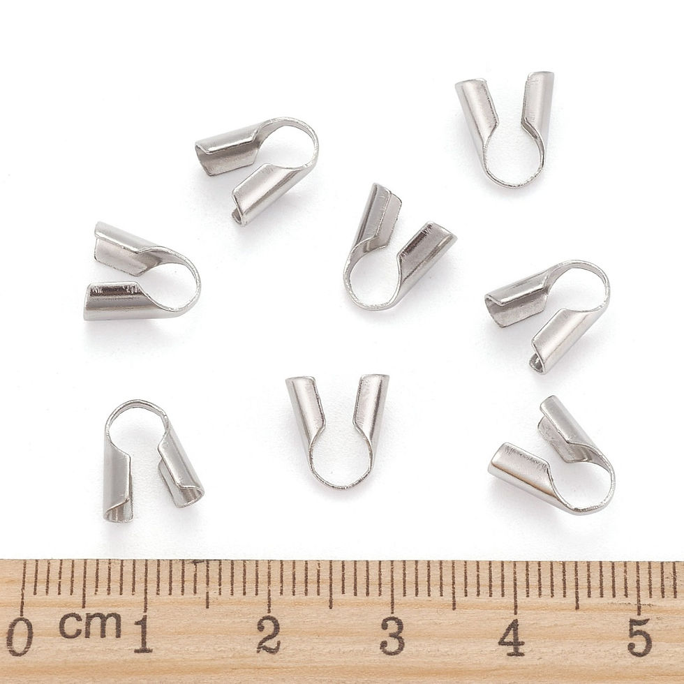 Thumbnail: 9.5X5mm Stainless Steel Bead Tips - Cord Ends 20pcs
