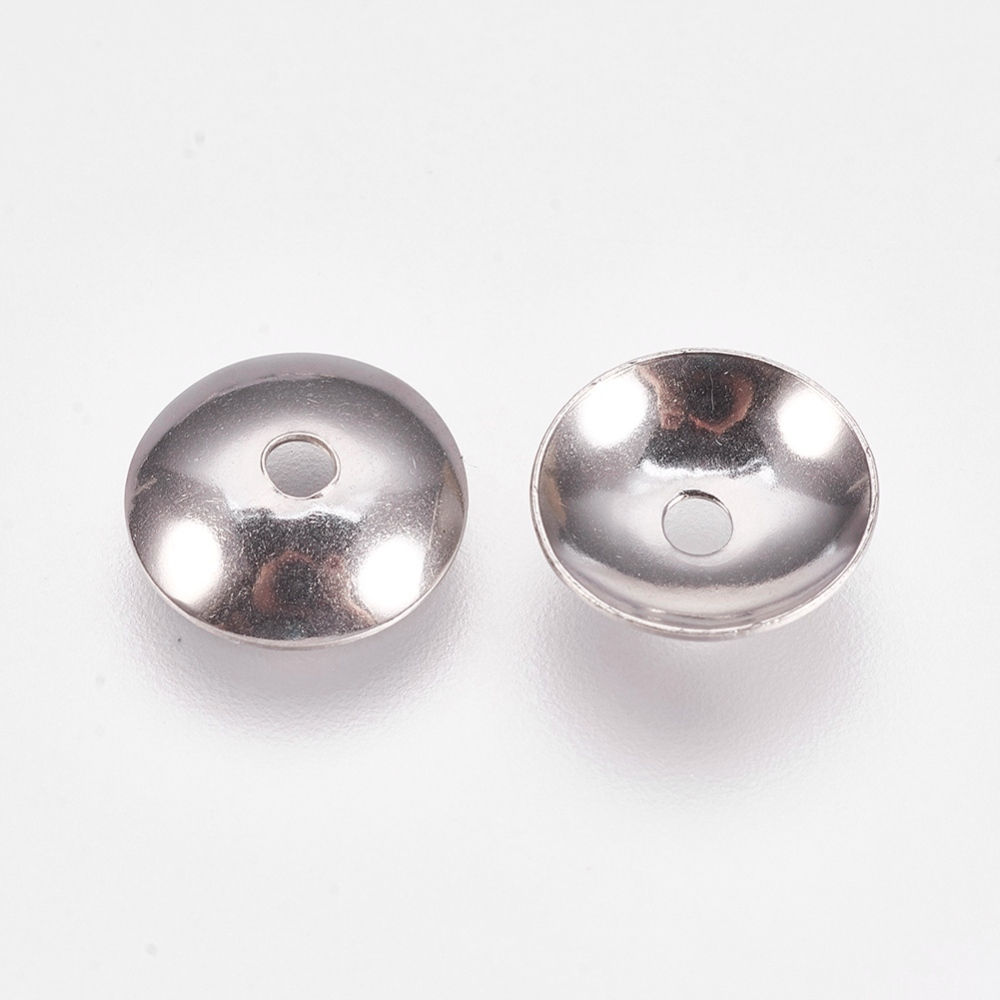 50pcs 10mm 201 Stainless Steel Bead Caps 50pc