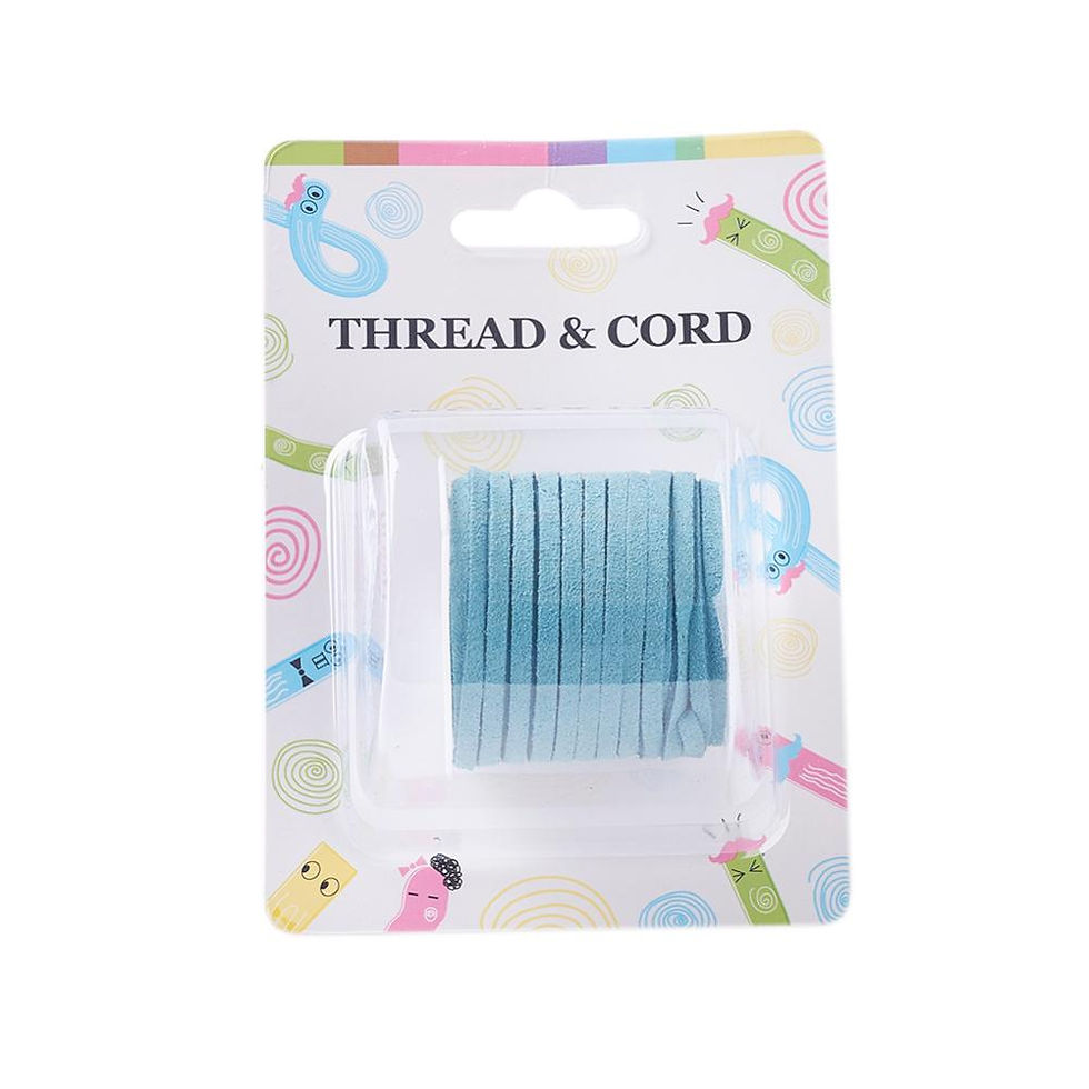 Thumbnail: Cadet Turquoise Blue Flat Faux Suede Cord, Faux Suede Lace 3mm x 1.5mm x 5m