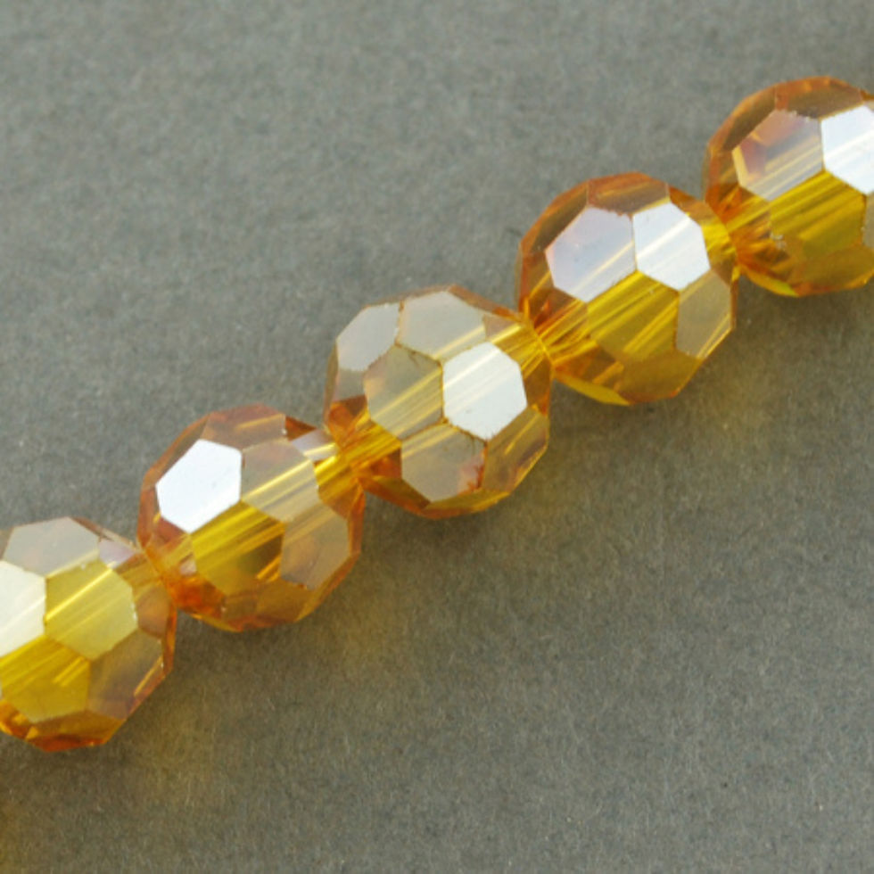 Thumbnail: 4mm Faceted Glass Beads 32 Facets Goldenrod Colour Round Jewellery Maki