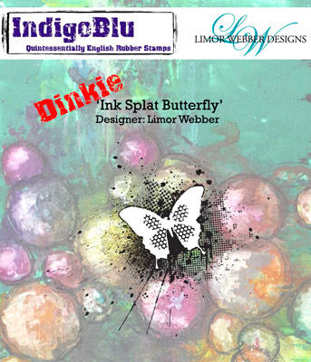 IndigoBlu "Ink Splat Butterfly" Dinkie Rubber Stamp