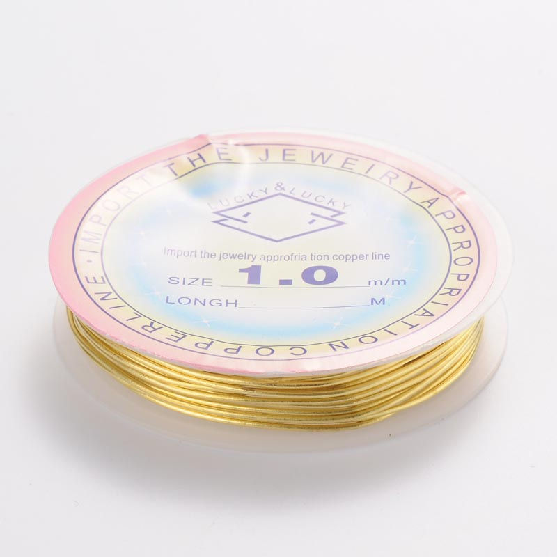 Thumbnail: Copper Jewellery Wire, Gold 18 Gauge 1mm 2.5m Roll