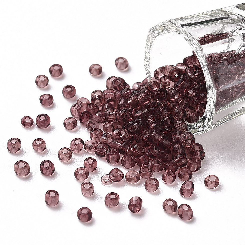 Thumbnail: 6/0 Transparent Pale Violet Red Glass Seed Beads 4mm 10ml Jewellery Making