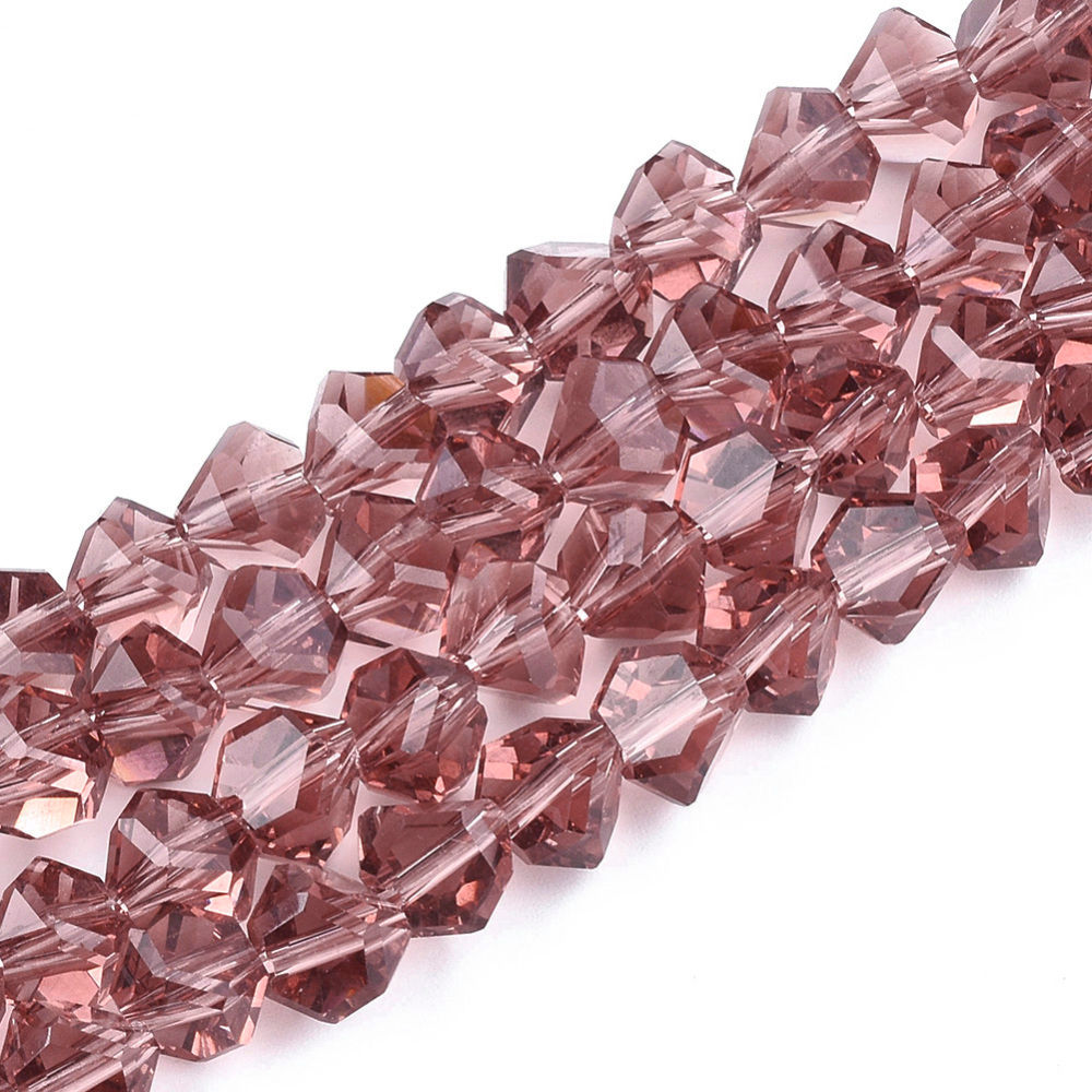 7X6MM Violet Red Faceted Rondelle Glass Beads 14.5' Strand