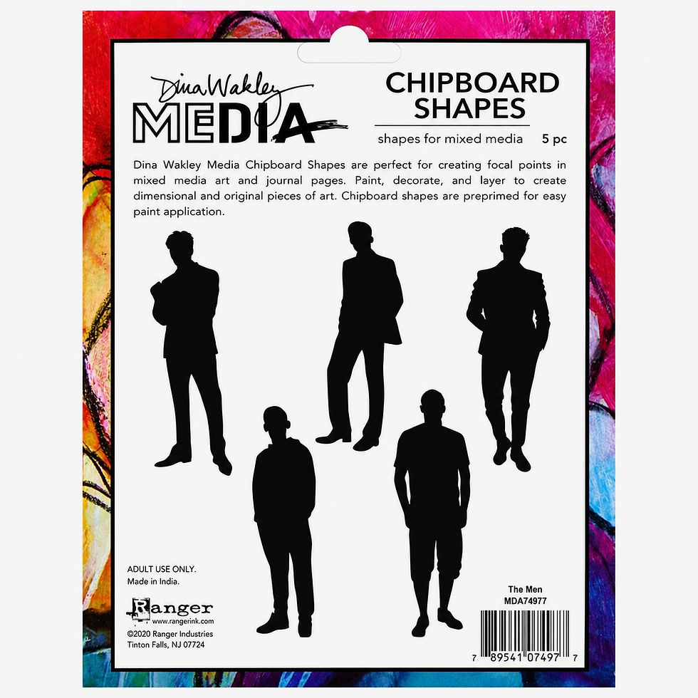 Thumbnail: Dina Wakley Media The Men Chipboard Shapes 5pc Mixed Media Art MDA74977