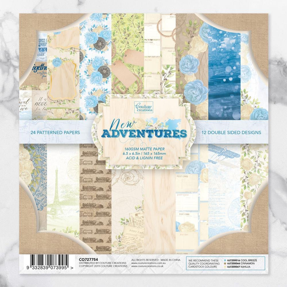 Coouture Creations&nbsp; Paper Pad 6.5 x 6.5in -24 sheets - New Adventures