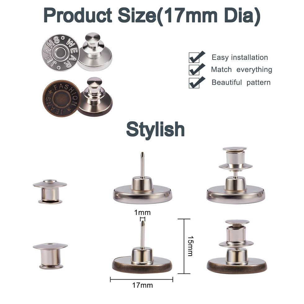 Thumbnail: 12pc Alloy Buttons Mixed Colours – Decorative Craft Buttons with Storage Box