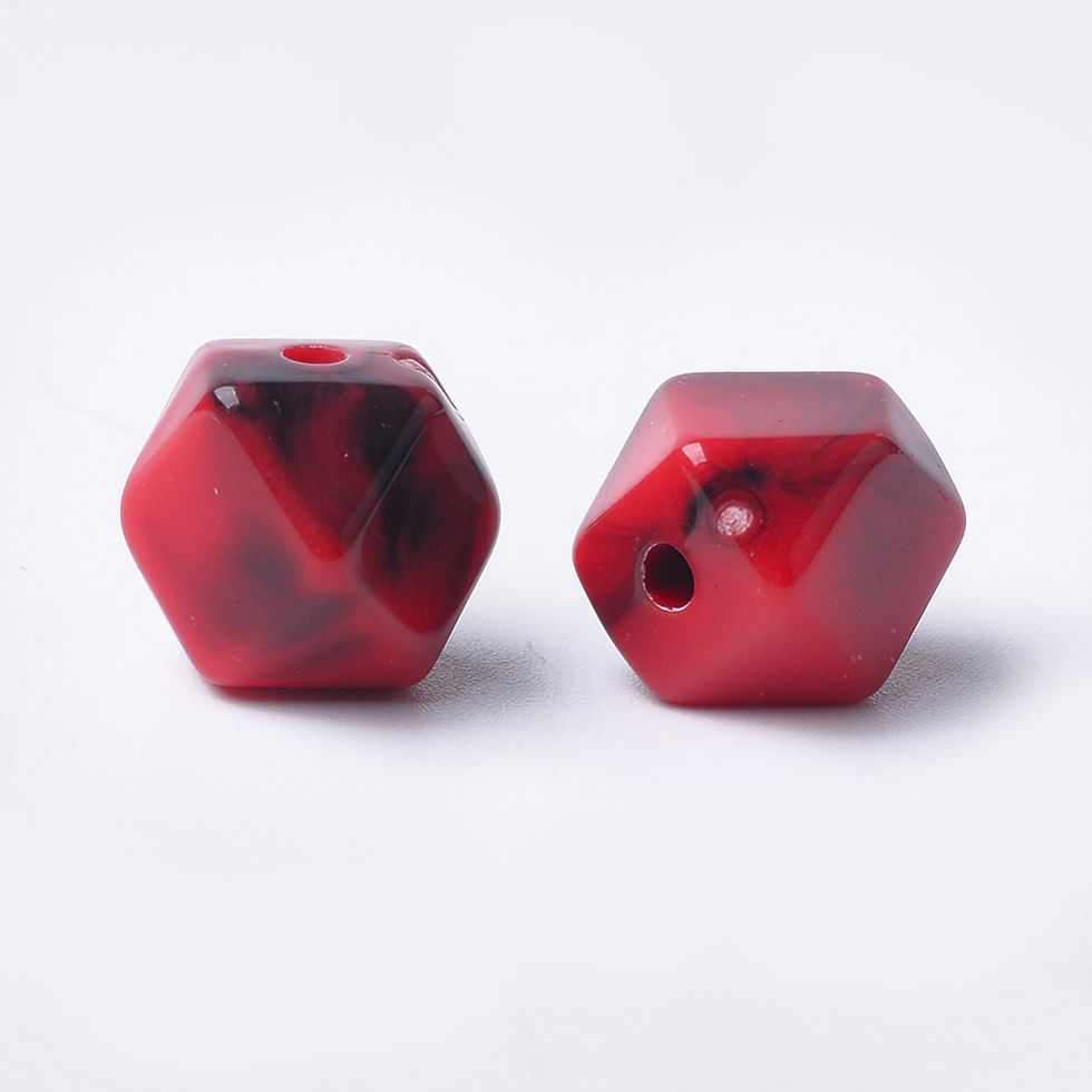 Thumbnail: Imitation Gemstone Red Cube 11.5 x 10mm Acrylic Beads 50pc