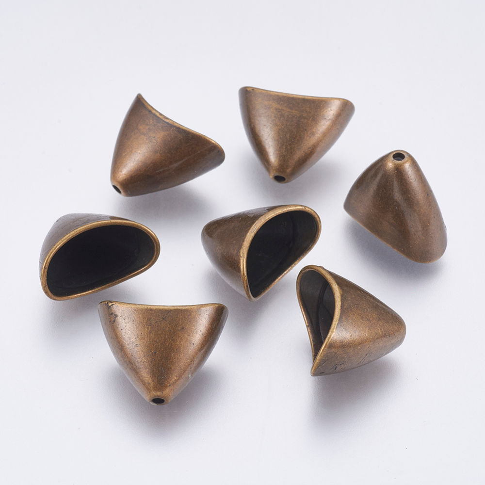 Plastic Bead Cones, Antique Bronze, 16x20x12.5mm 10PCS