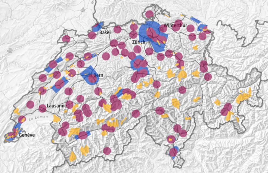 Source: map.geo.admin.ch Carte de vol pour drone en Suisse