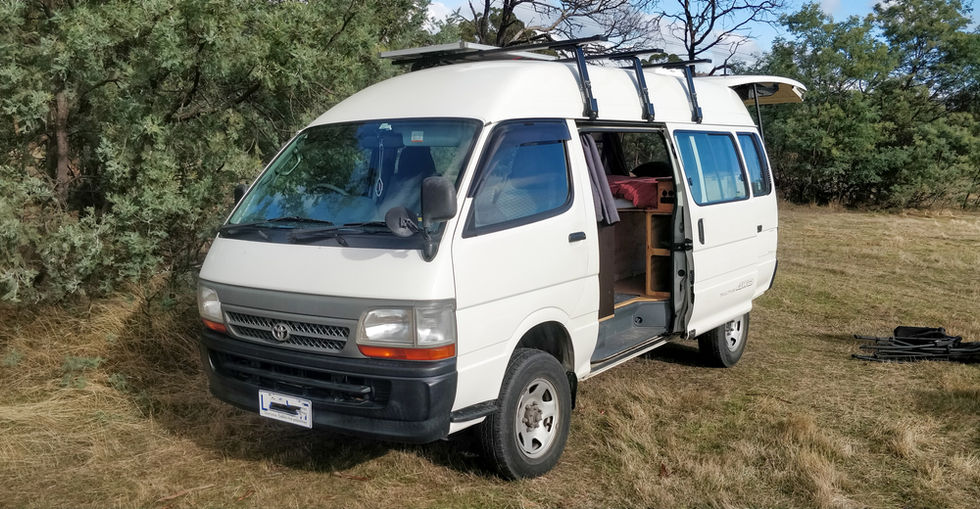 Front Picture of a van rental in Hobart, Tasmania
