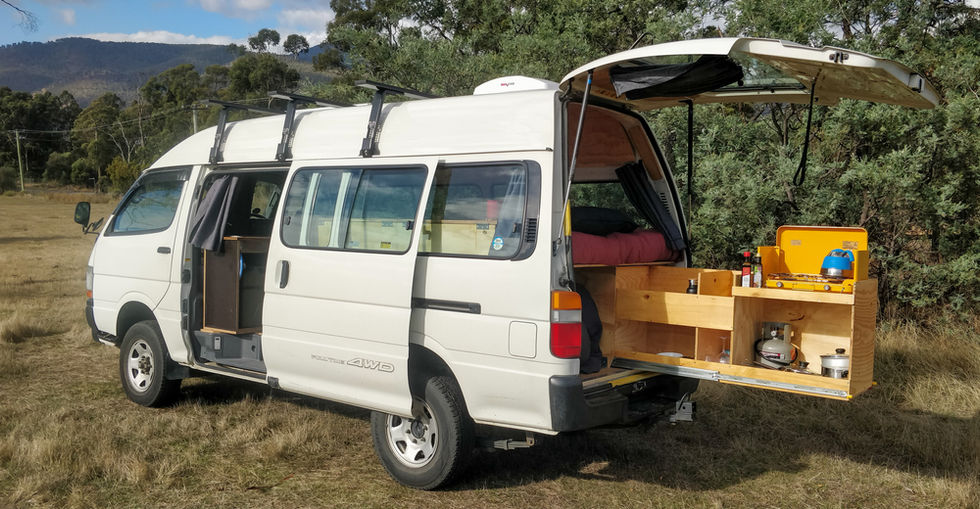 Hobart van rental Centralised doors with automatic closing doors and rear.