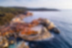 Bay of fires taken showing the beautiful coastline from a drone shot