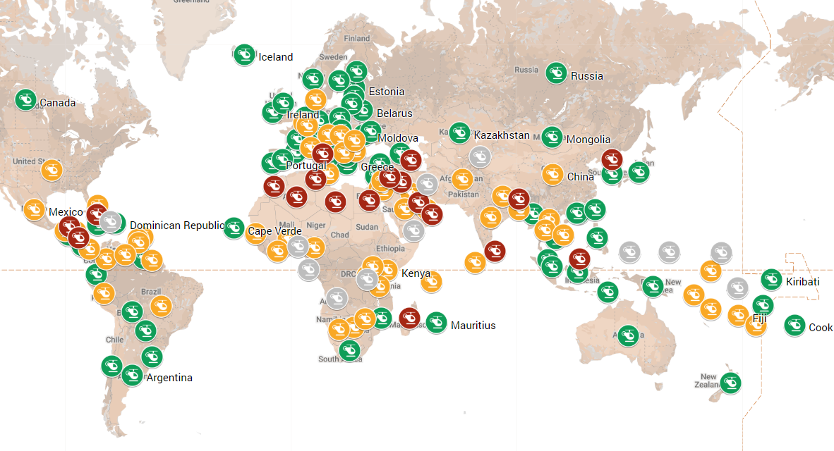 Drone Rules World Map: country by country