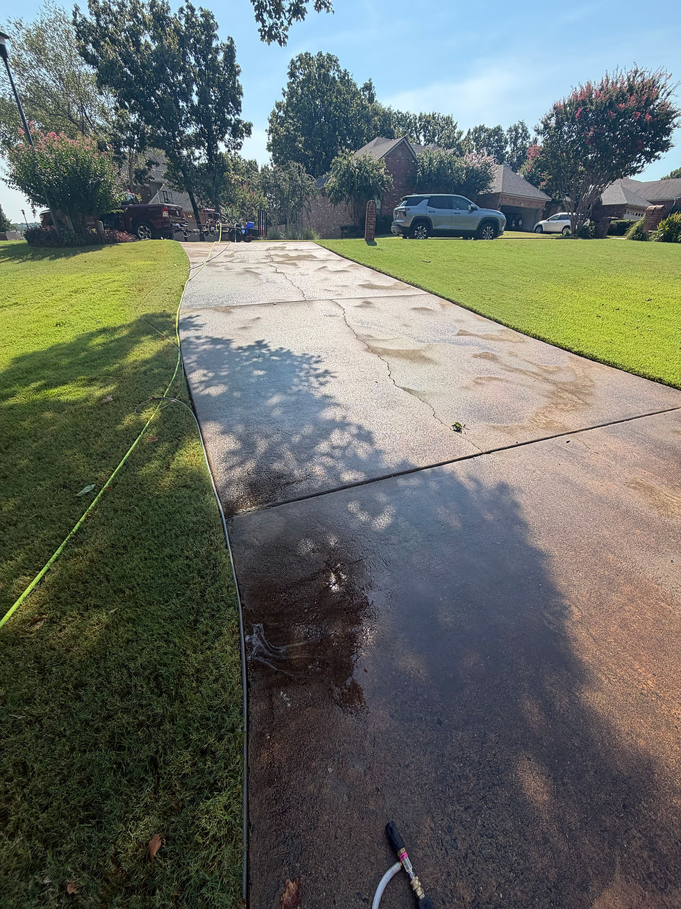 driveway before professional pressure washing