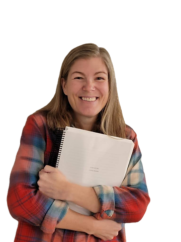 Laura Walker with manuscript