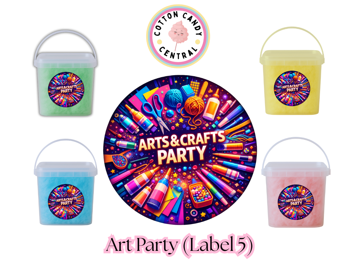 Arts and Crafts Parties Cotton Candy Bucket Bundle (Label 5)