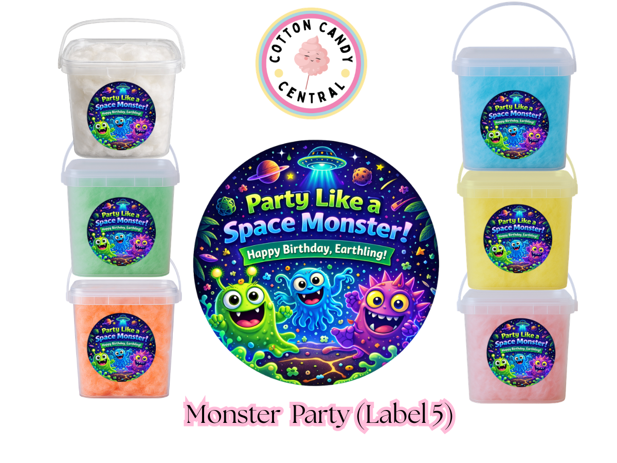 Monster Parties Cotton Candy Bucket Bundle (Label 5)