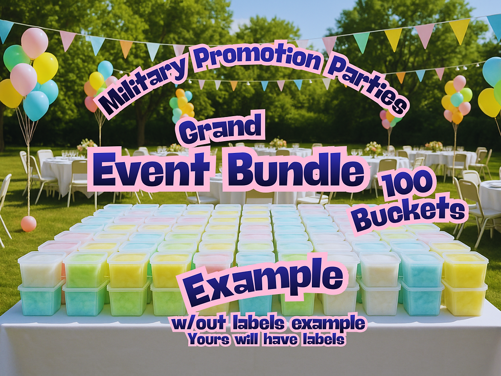 Thumbnail: Military Promotion Parties Cotton Candy Bucket Bundles