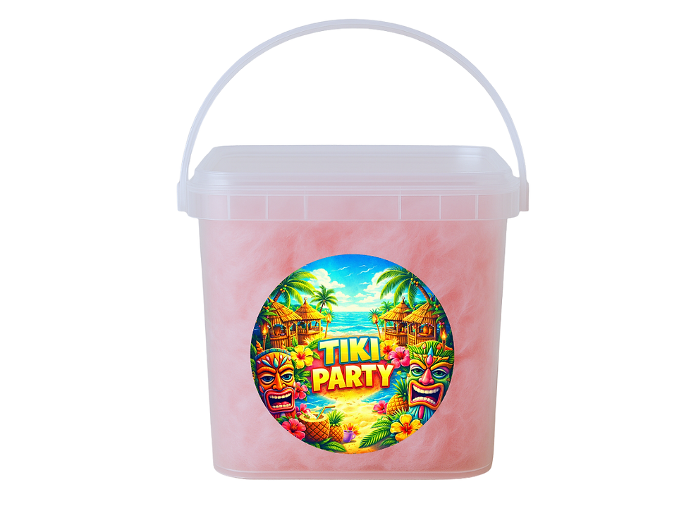 Thumbnail: Beach Tropical Tiki Parties Cotton Candy Bucket Bundle (Label 2)