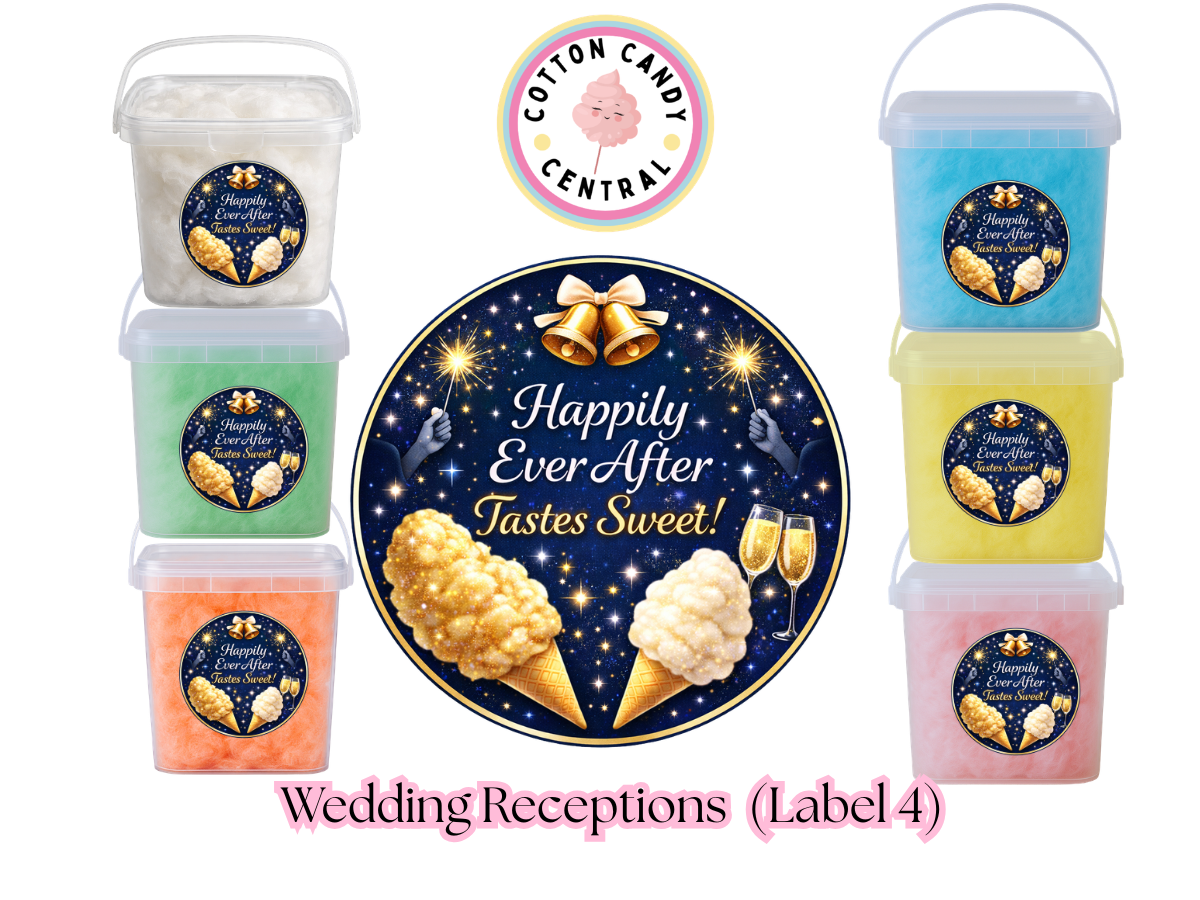 Wedding Reception Cotton Candy Bucket Bundles (Label 4)