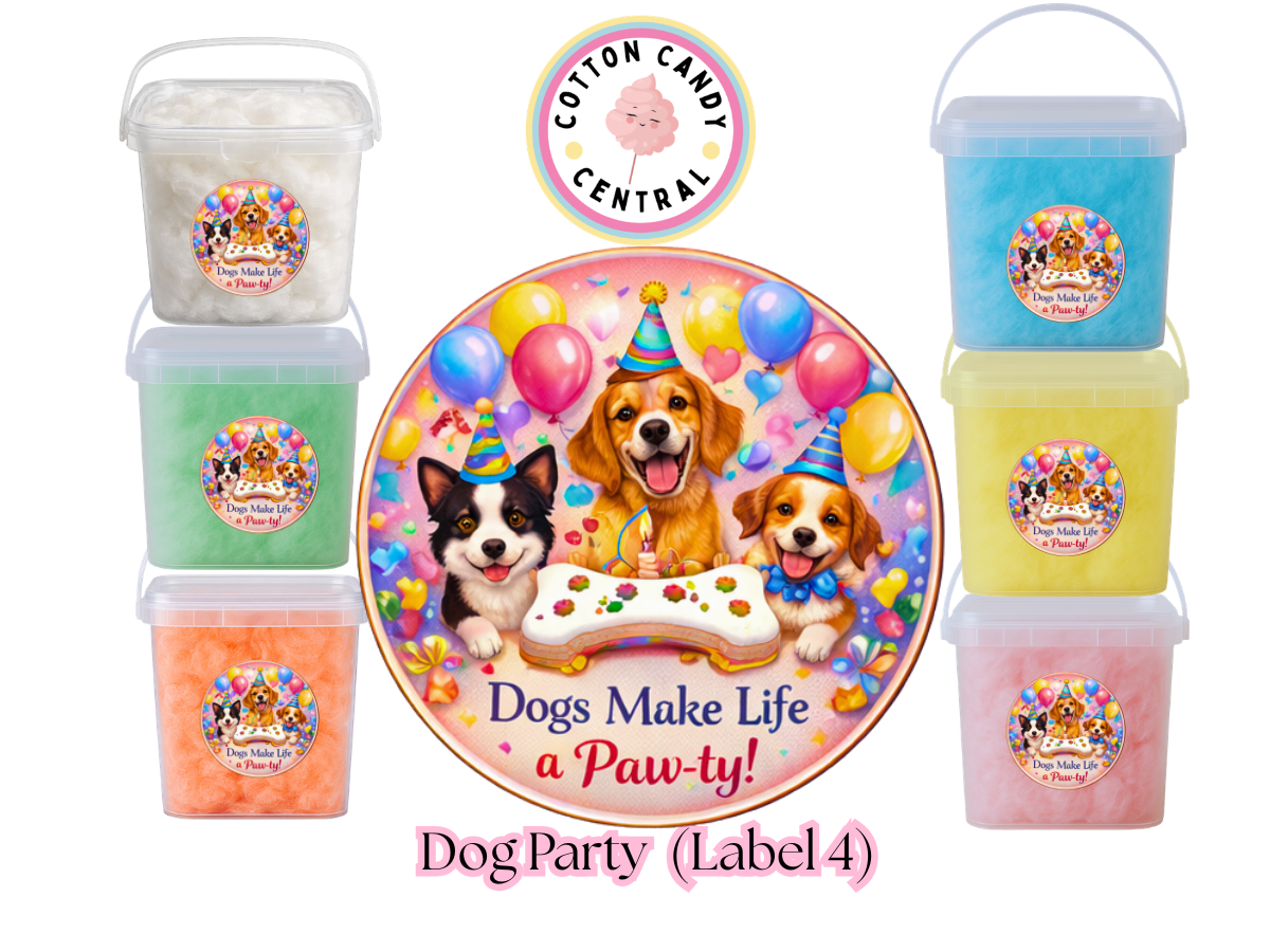 Dog Parties Cotton Candy Bucket Bundles (Label 4)