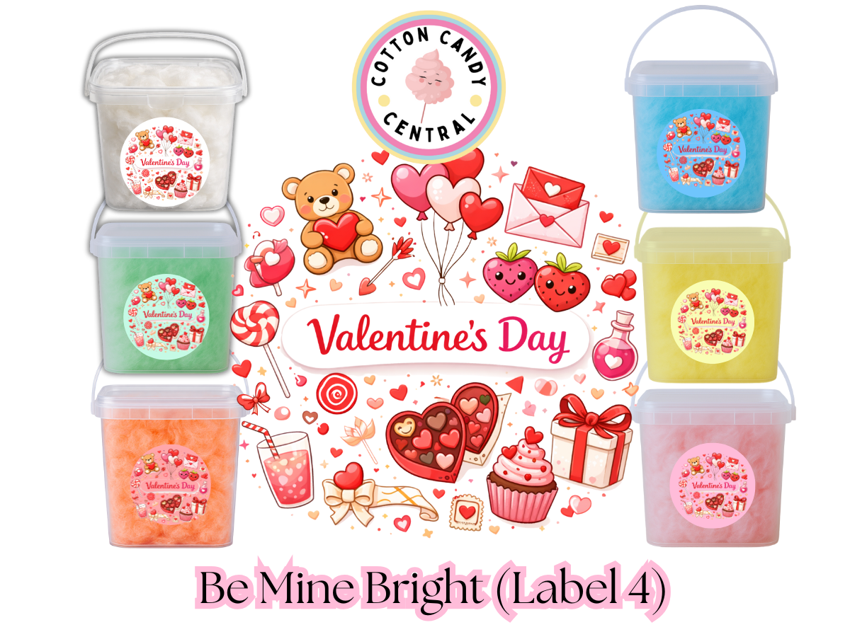 Valentines Day Parties - Be Mine Bright (Label 4) - Cotton Cand