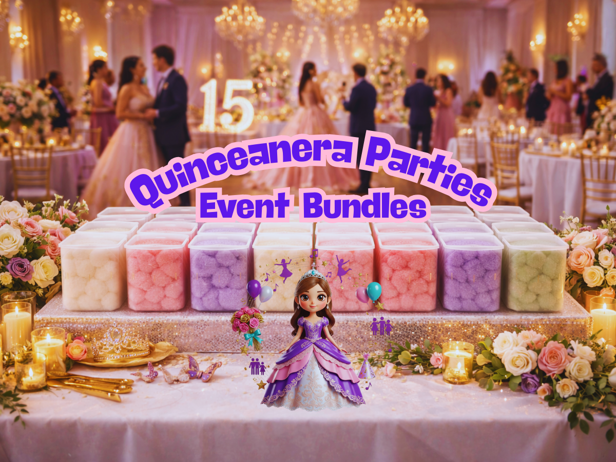 Quinceañera Parties Cotton Candy Bucket Bundles