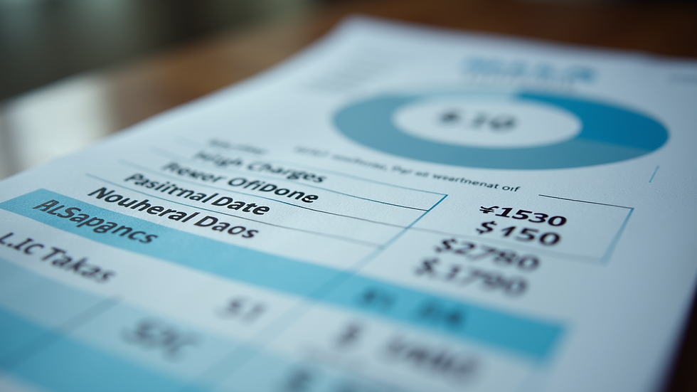 Eye-level view of water bill showcasing high charges due to leakage