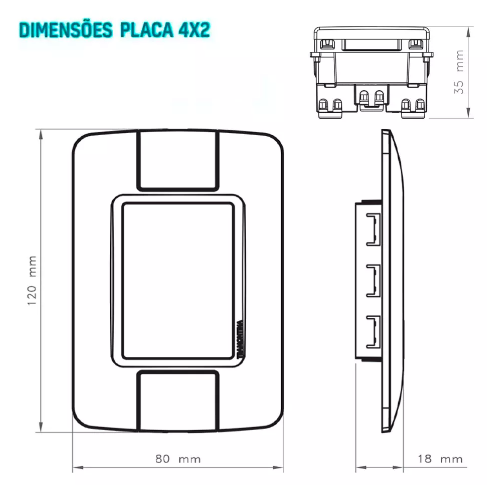 Miniatura: Conjunto 4x2 1 Interruptor  Aria Tramontina