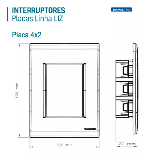Miniatura: Conjunto 4x2 Com 2 Interruptores 10a Branco Liz Tramontina